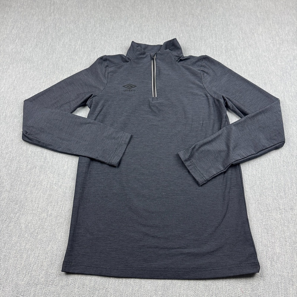 Umbro Shirt Youth Boys XL Gray 1/4 Zip Pullover Long Sleeve Athletic Running